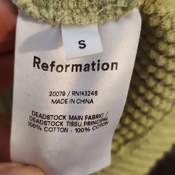 Reformation Olive Green Ribbed Sweatshirt - Picture 6 of 8